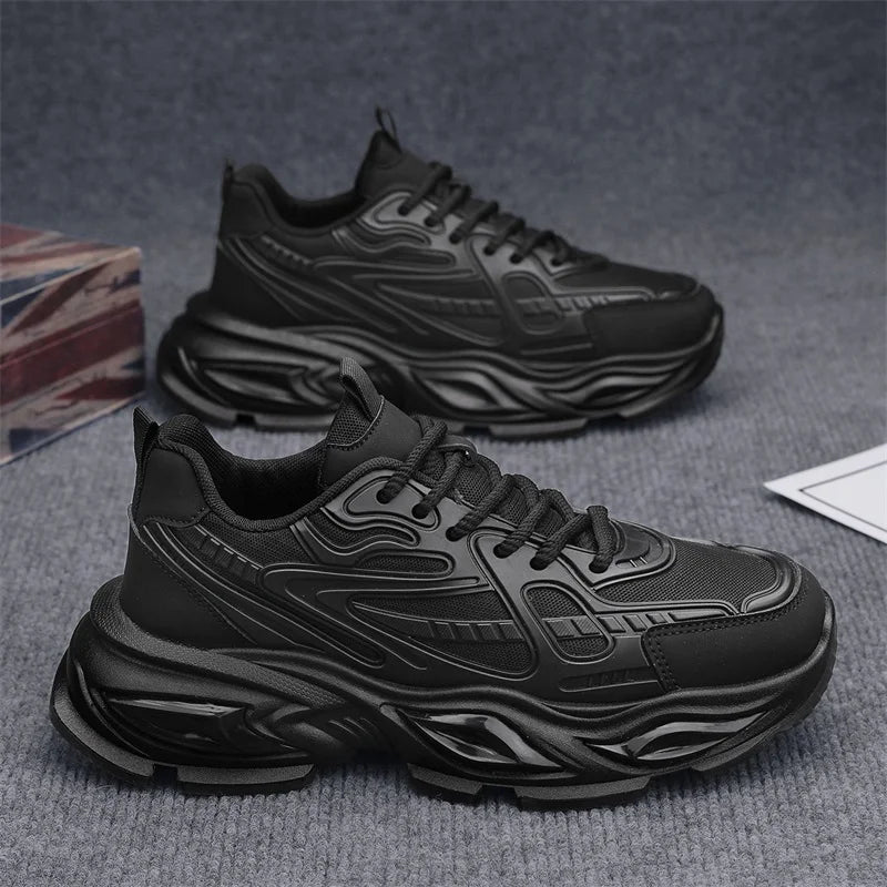 Men's Chunky Sneaker – Height Increasing – Leather Fabric | KIMLUD
