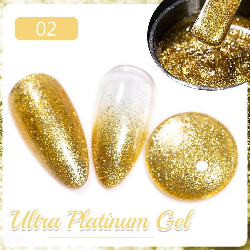 Reflective Glitter Gel Nail Polish Multidimensional Holographic Sparkle, UV-Curable Finish — Pink Lilac | KIMLUD
