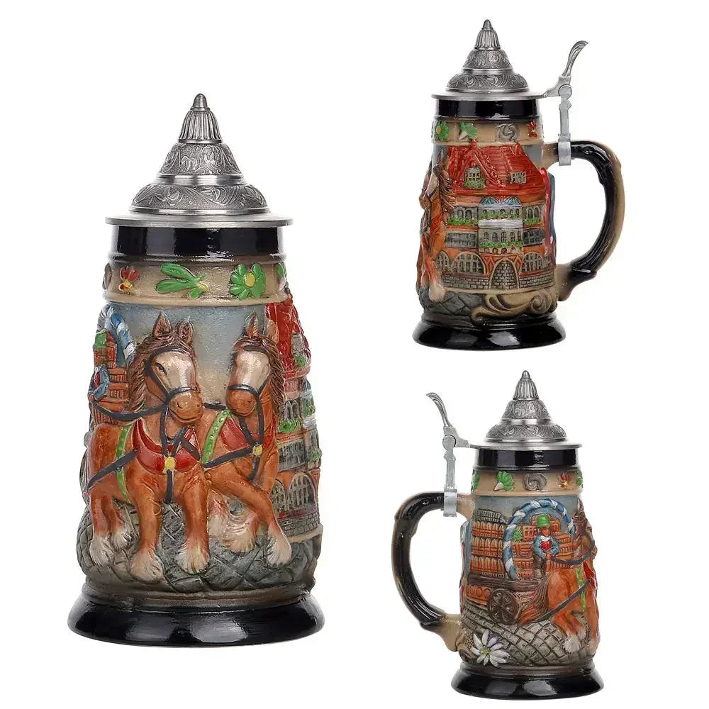 German Beer Stein Tankard Mug 600ml — Oktoberfest & Father's Day Gift | KIMLUD