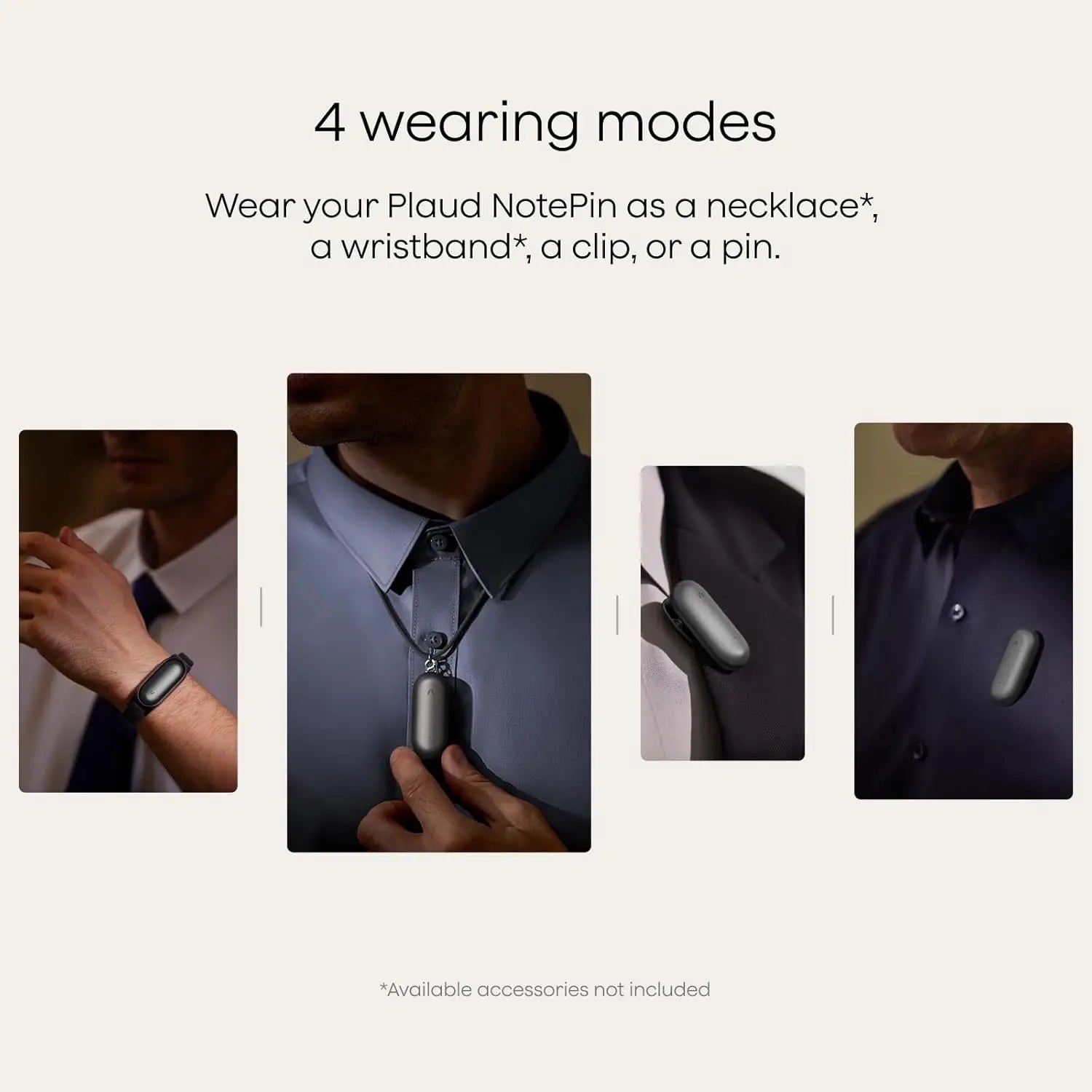 KIMLUD, NotePin AI Voice Recorder, App Control, Transcribe & Summarize, 112 Languages, 64GB, Cosmic Gray, KIMLUD Womens Clothes