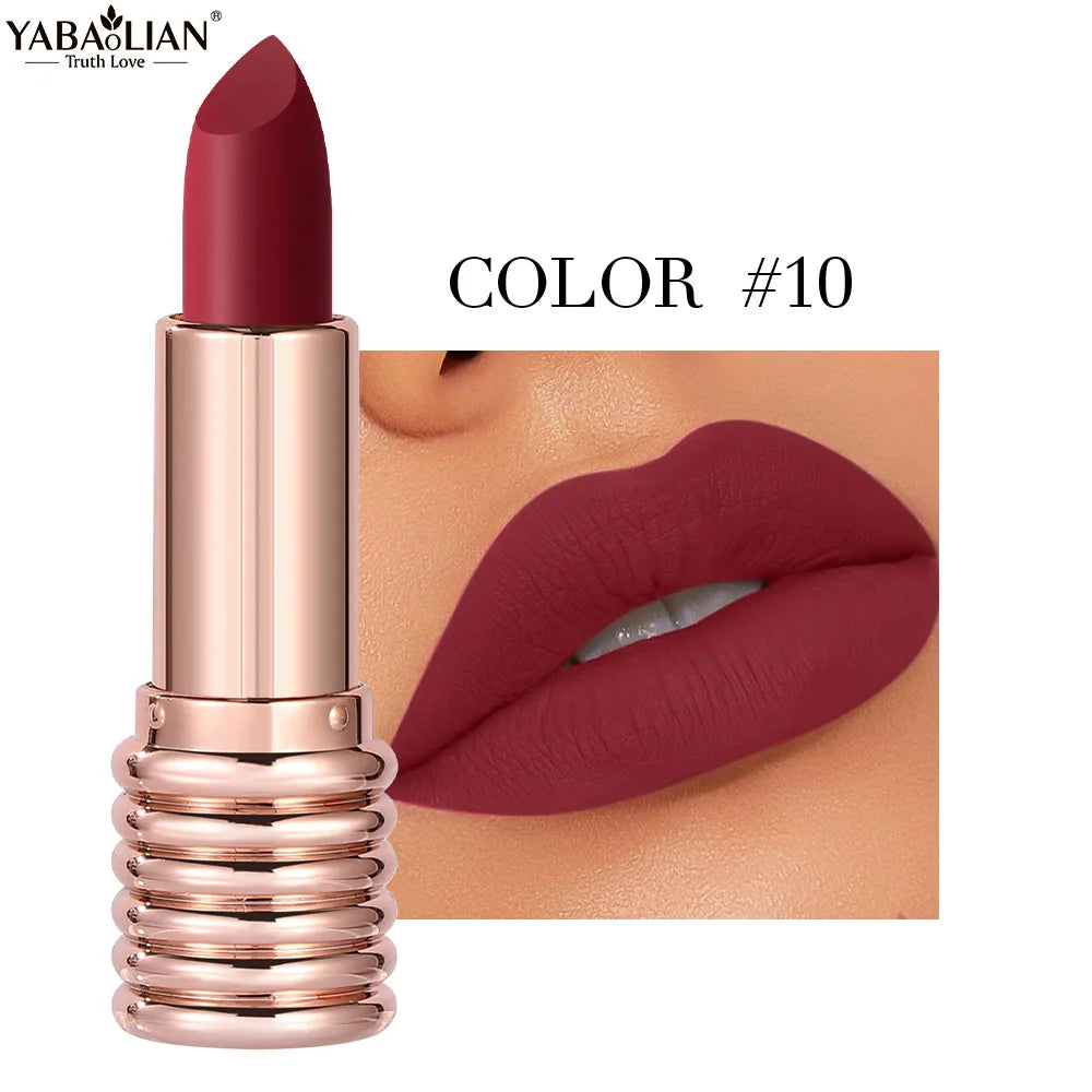 1pc Matte Lipsticks Waterproof Velvet Nude Lipstick Sexy Red Lip Stick Pigment Makeup Pink Lip Gloss Long Lasting Makeup