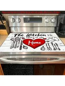 Rubber Stove Cover Mat Tree Design With Intricate Branches — Black | KIMLUD