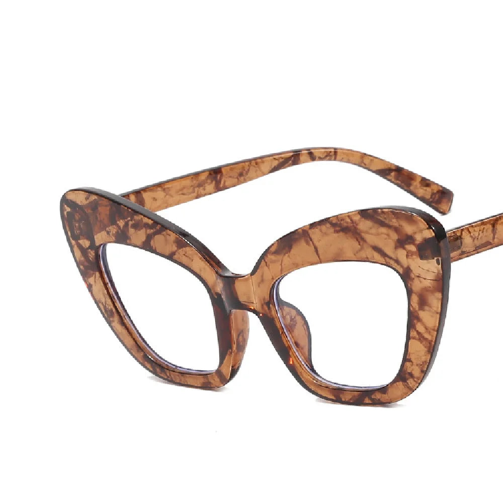 Cat Eye Eyewear Frame – Anti Blue Light – Plastic Oversized Leopard | KIMLUD