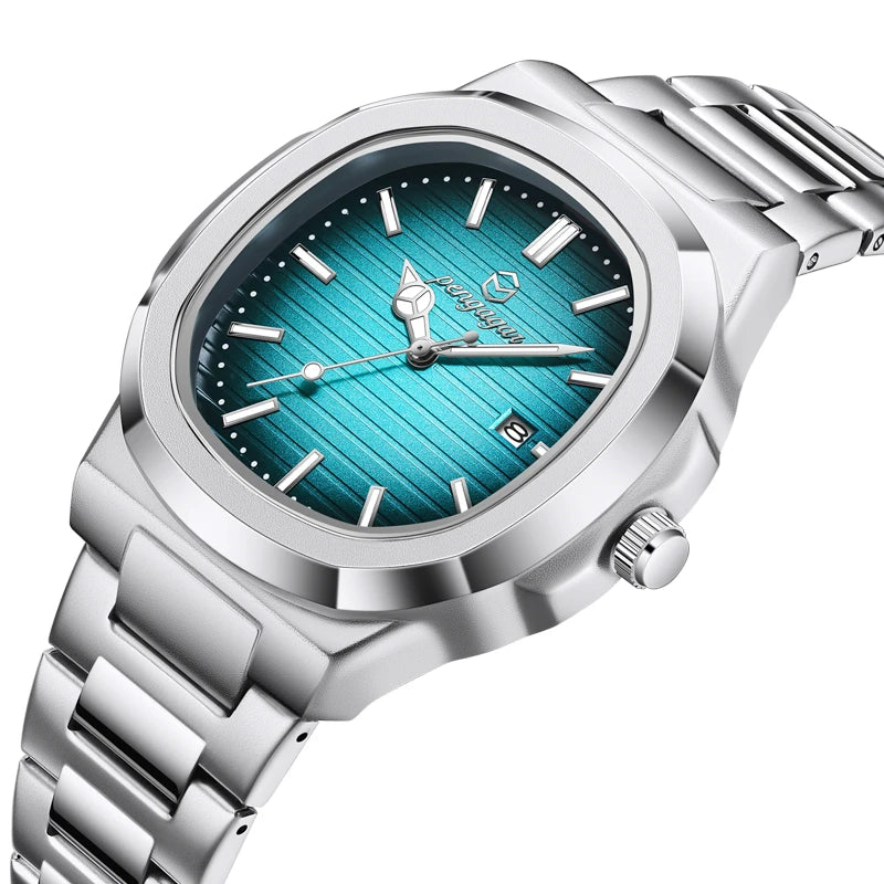 Men Luxury Watch Business Waterproof Male Clock Luminous Date Stainless Steel Square Quartz Men Watch reloj hombre