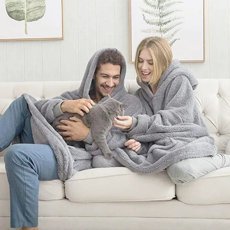 Hoodie Pajama Set – Long Sleeves With Pockets – Velvet | KIMLUD