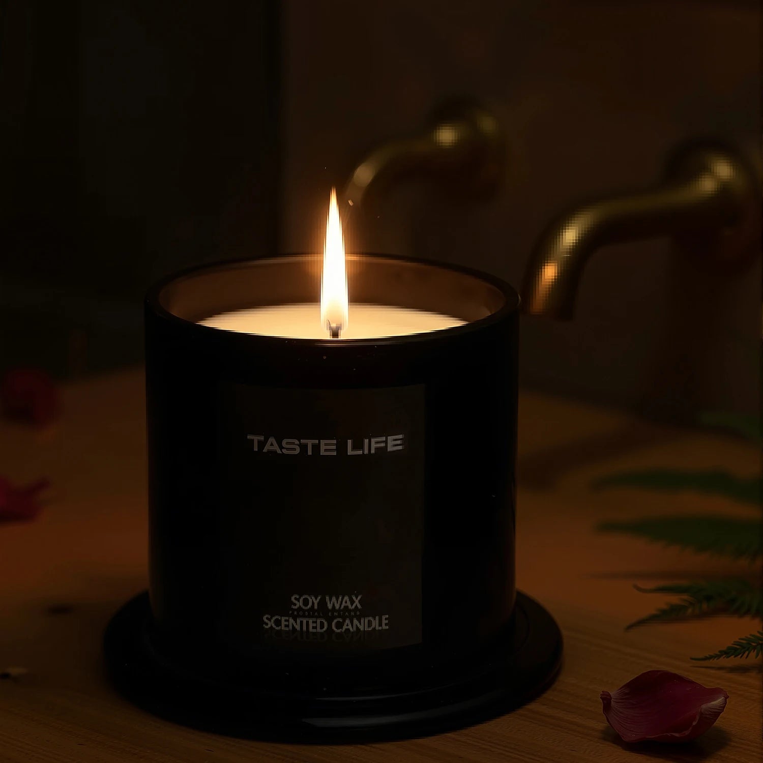 Soy Wax Scented Candle Smokeless Glass Cloche — Black | KIMLUD