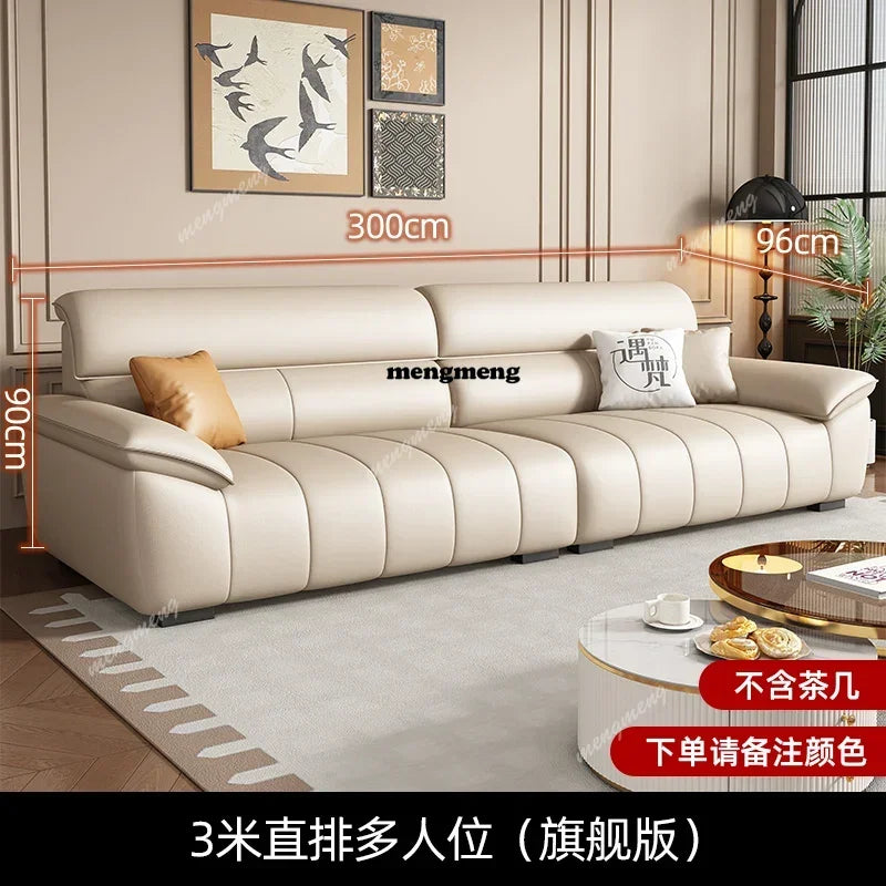 Genuine Leather Fancy Sofas Living Room Unique Lounge Floor Couches Puffs Italian Modern Divani Da Soggiorno Hotel Furniture