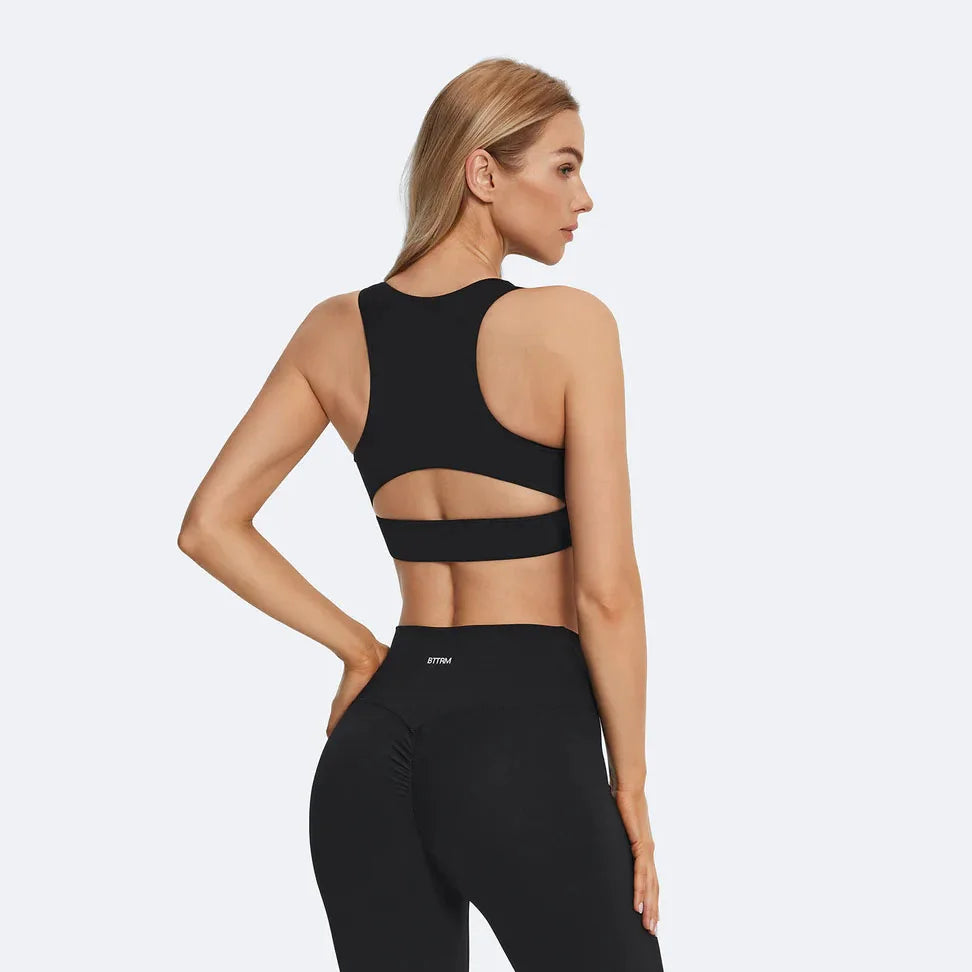 Hollow Sports Bra High Impact Push Up — Naked | KIMLUD