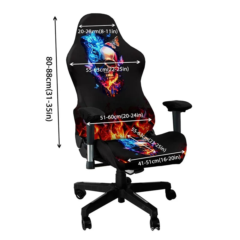 One-Piece Stretch Gaming Chair Cover Brilliant Green Light Chair Cover High Elasticity for Office Gaming Chairs Home Decoration