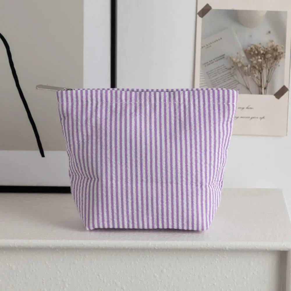 Striped Polyester Clutch Bag Small — Multicolor | KIMLUD