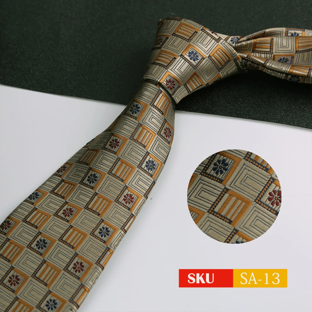 KIMLUD, Luxury 8CM Mens Ties Necktie Solid Twill Stripes Plaids Ties For Man Groom Neck Tie For Business Party, KIMLUD Womens Clothes