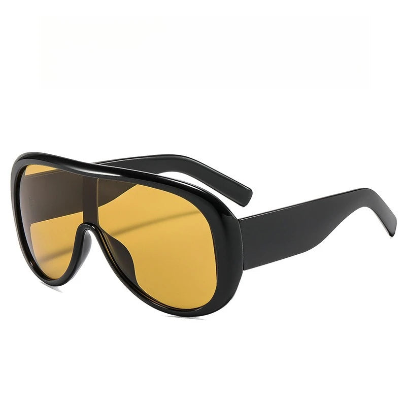 Plastic Oversized Gradient Sunglasses — Burgundy | KIMLUD