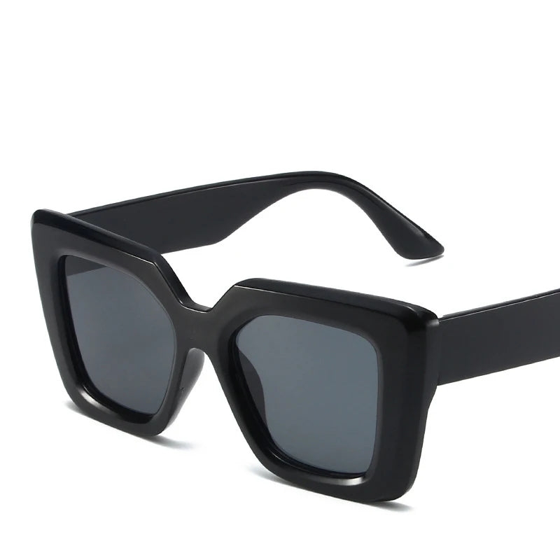 Sunglasses Oversized Square Frame Plastic Black | KIMLUD