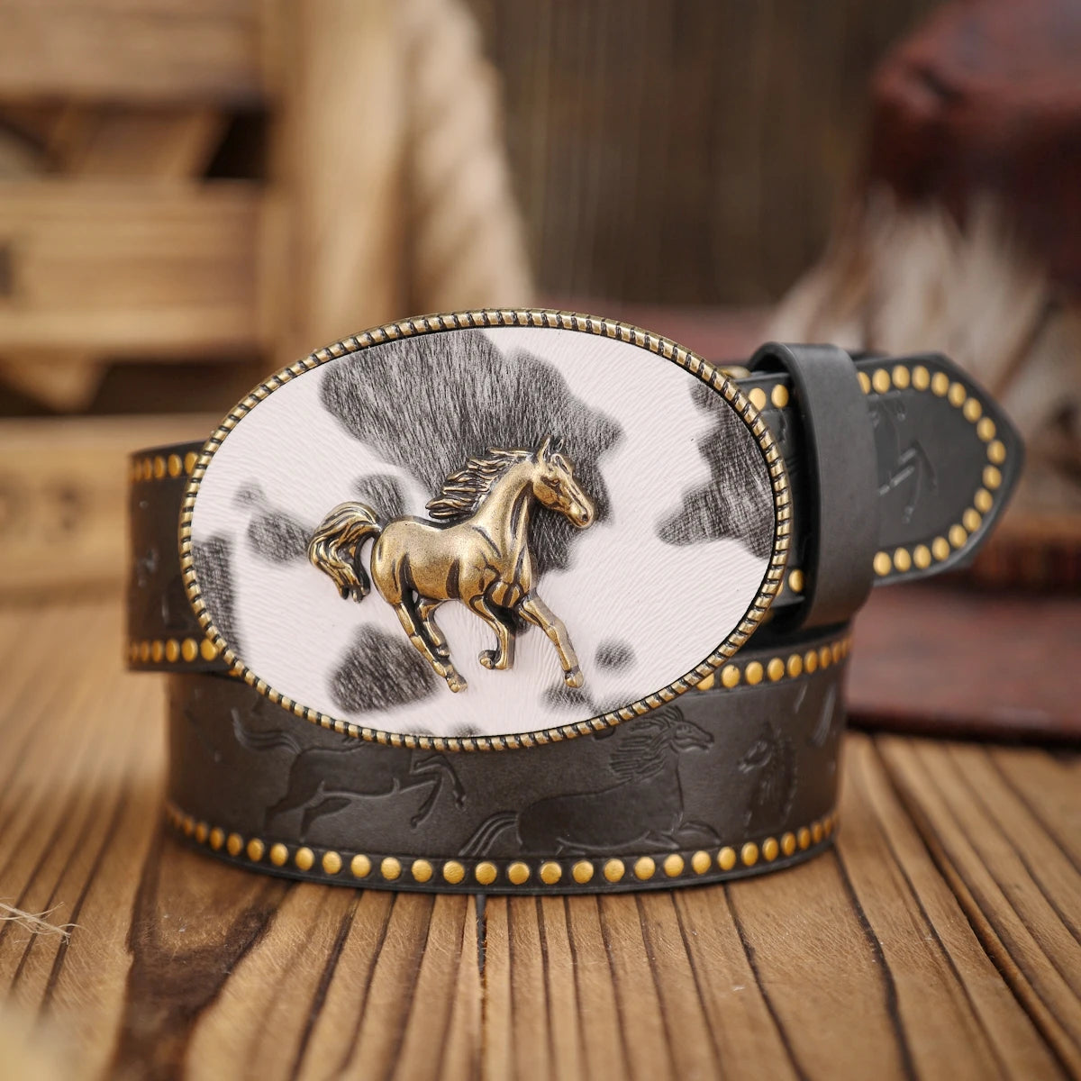 PU Leather Western Belts Timeless Classic — Black | KIMLUD