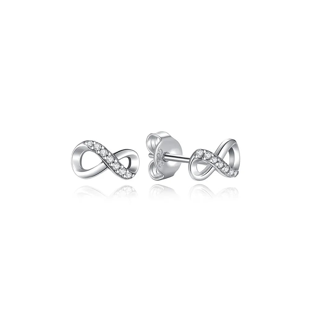 Sterling Silver Stud Hoop Earrings Crown Heart Bee — Rose Gold | KIMLUD