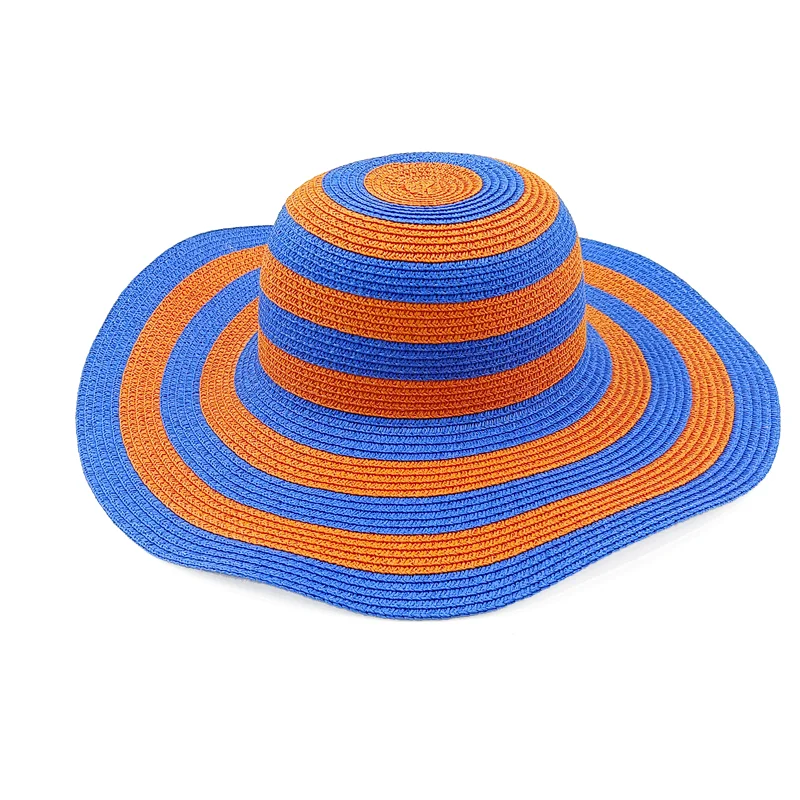KIMLUD, Rainbow Hat Women's Colorful Big Eave Straw Hat Summer Sunscreen Sunshade Hat Tourism Sun Hat Beach Hat Wholesale, 13 / 56-58cm / CHINA, KIMLUD Womens Clothes