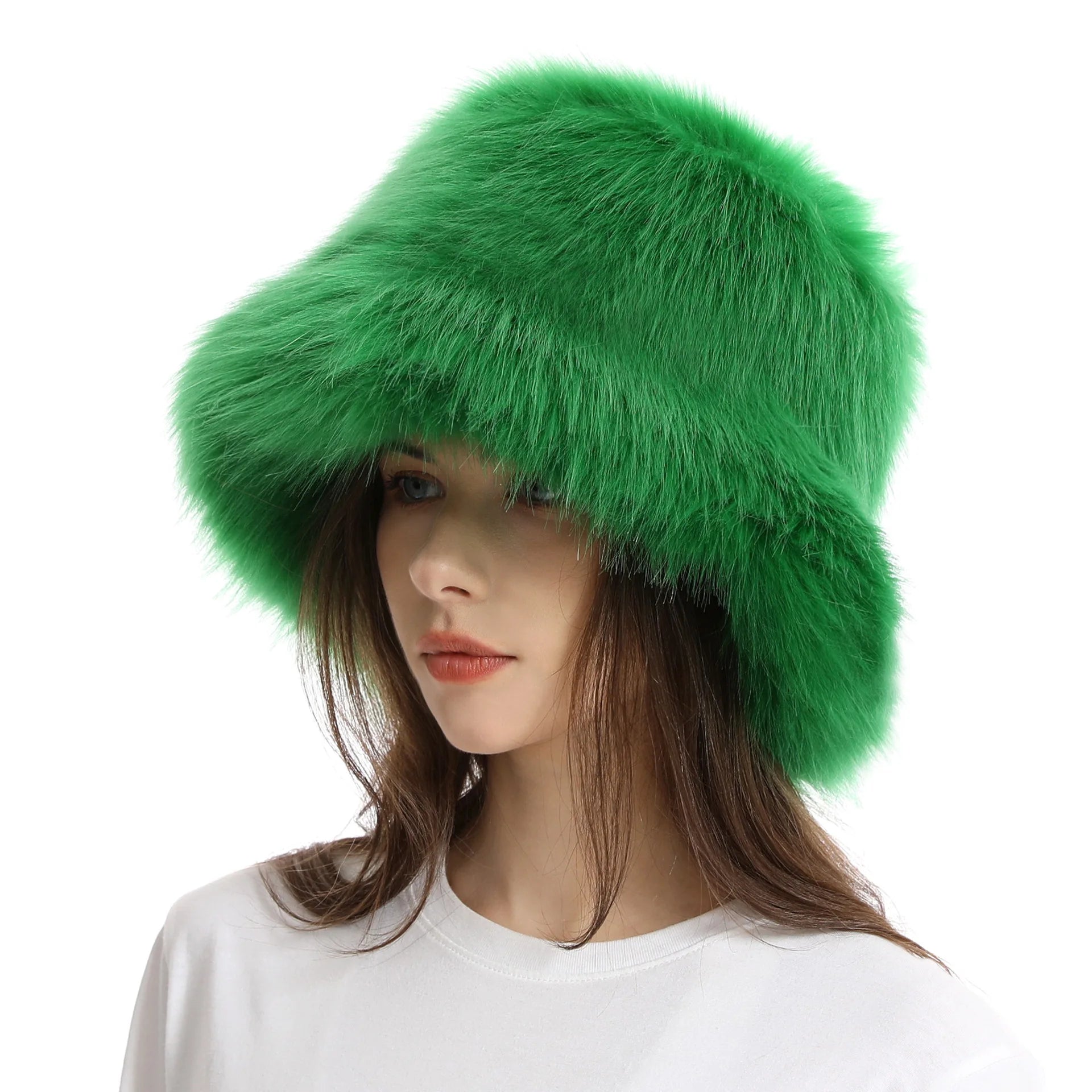 New Fur Hat Women Warm Snow Ski Cap Female Faux Fox Fur Bomber Hat Lady Windproof Winter Hats for Women Russian Warmer Hat - KIMLUD