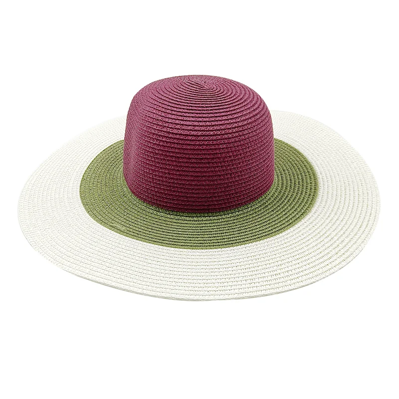KIMLUD, Rainbow Hat Women's Colorful Big Eave Straw Hat Summer Sunscreen Sunshade Hat Tourism Sun Hat Beach Hat Wholesale, 19 / 56-58cm / CHINA, KIMLUD Womens Clothes