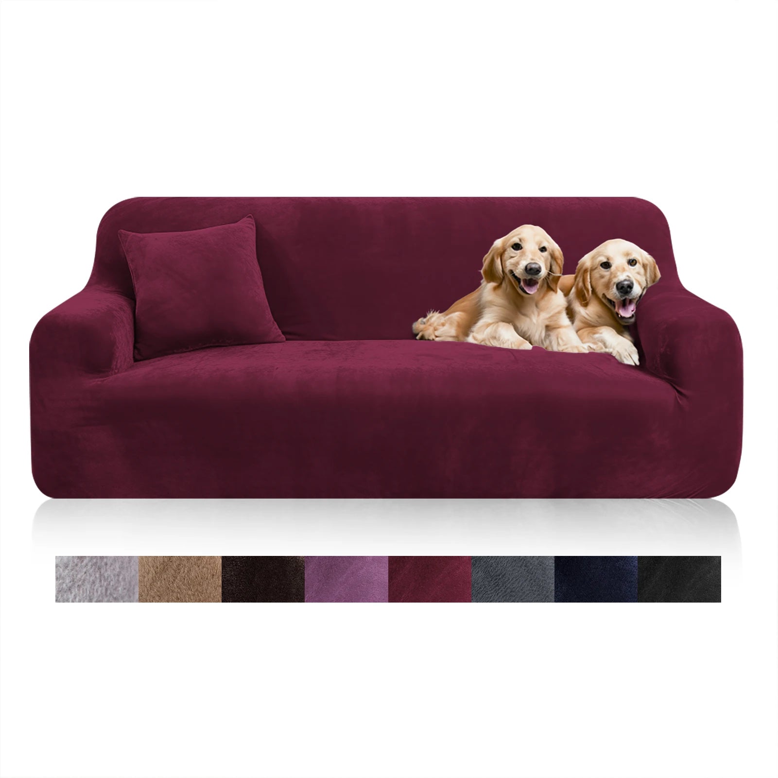 Velvet Sofa Cover Elastic Thick L Shaped Corner Sofa Slipcover for Living Room 1/2/3/4 Seater Stretch Cover for Couch Armchair