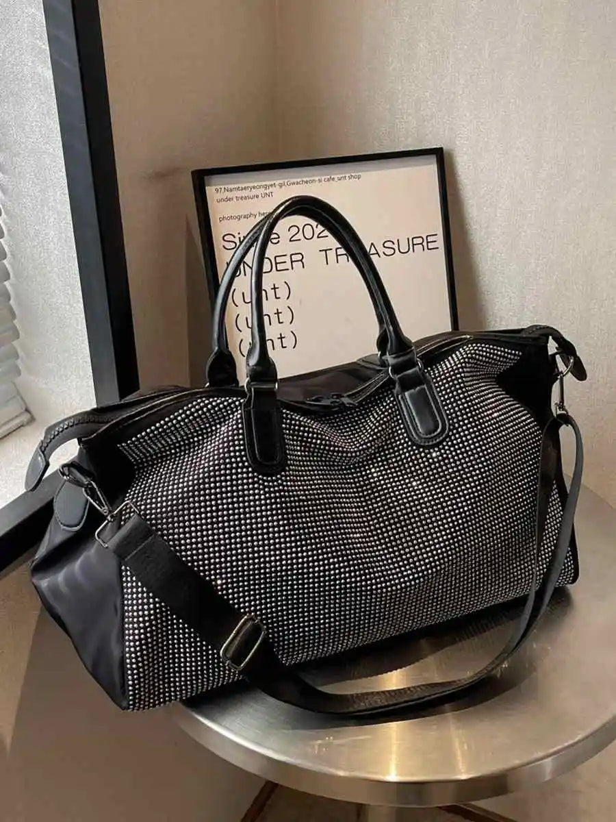Bags & Handbags Rhinestone Travel Bag Polyester Crossbody — Crystal | KIMLUD