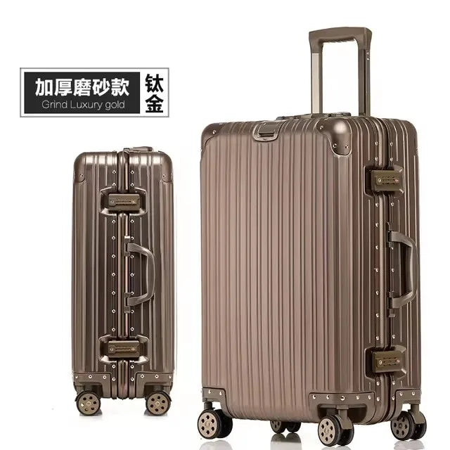 New All Aluminum Travel Luggage High End Fashion Luggage Perfect For Boarding Spinner International Brand Travel Suitcase