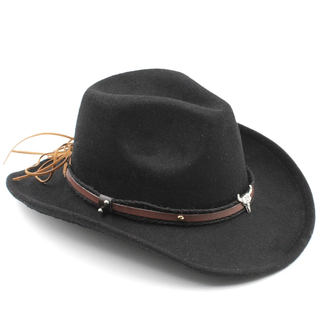 Cotton-Polyester Western Cowboy Hat Unisex Kids Costume Accessory for Halloween Masquerade — Brown | KIMLUD