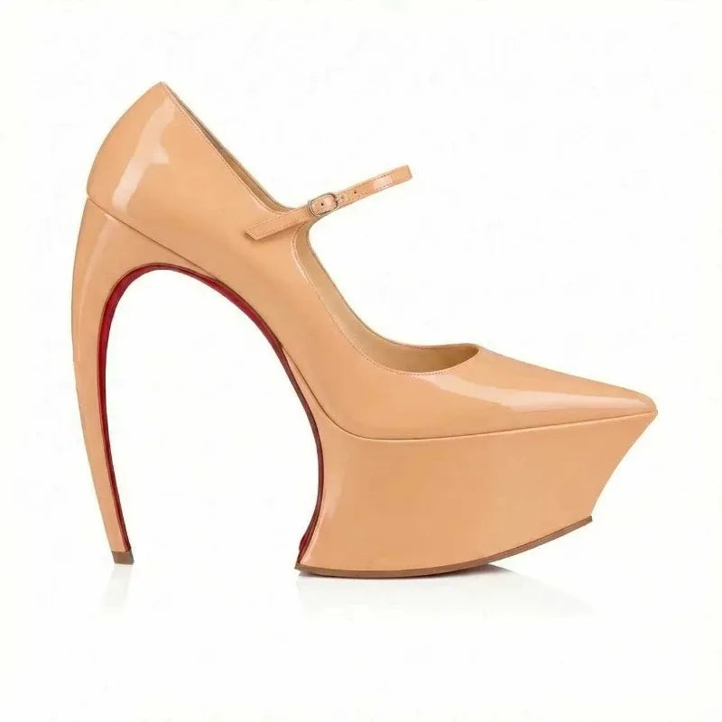 PU Stiletto Sandals Silk Bow Buckle — Soft Pink | KIMLUD