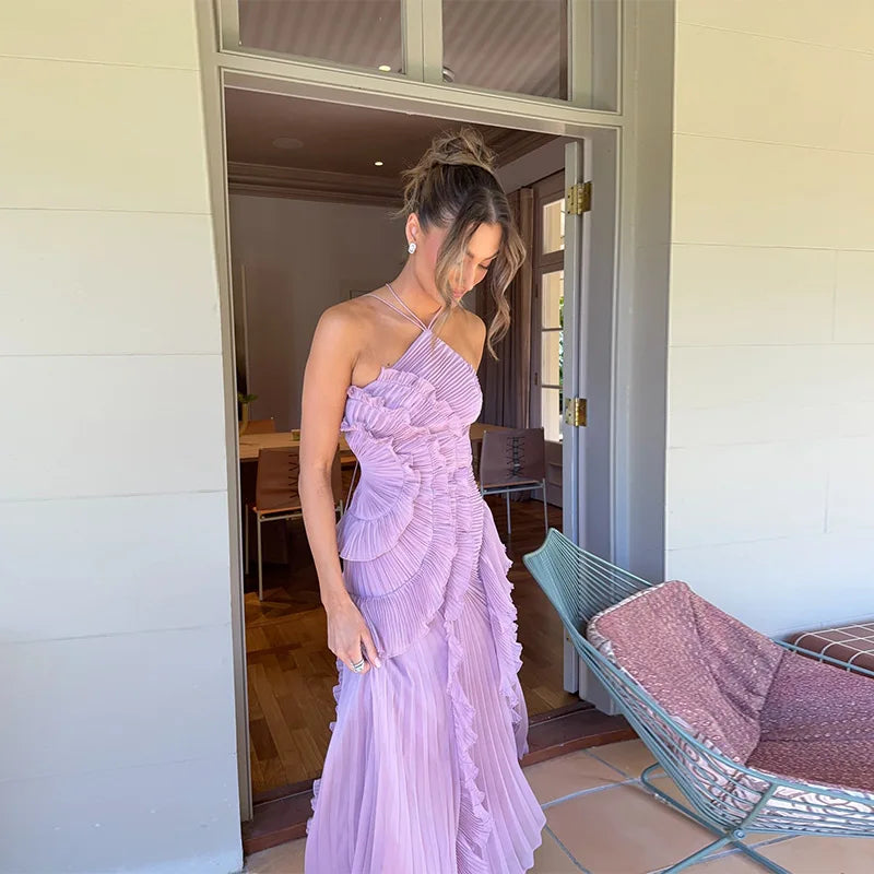 Sexy Slit Evening Dresses for Women with Folds A Line Homecoming Party Dresses Prom Dress Elegant Purple Evening gown 2025 NEW