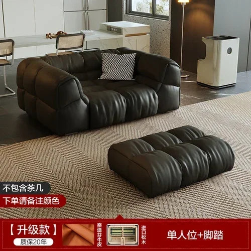 Puff Leather Sofa Bedrooms Comfortable Reclining Luxury Designer Lazy Sofa Modern Minimalist Sofy Do Salonu Home Furniture