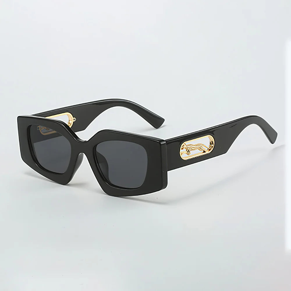 Acetate Retro Oval Sunglasses UV400 — Black | KIMLUD