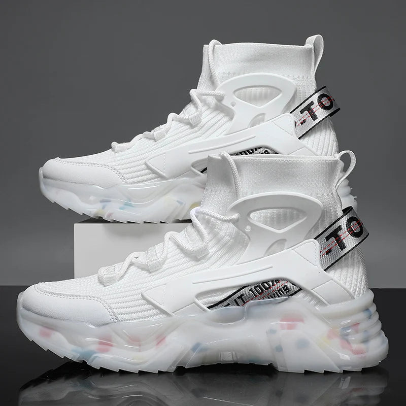 Men's High-Top Running Shoes – Breathable Mesh – Non-Slip | KIMLUD