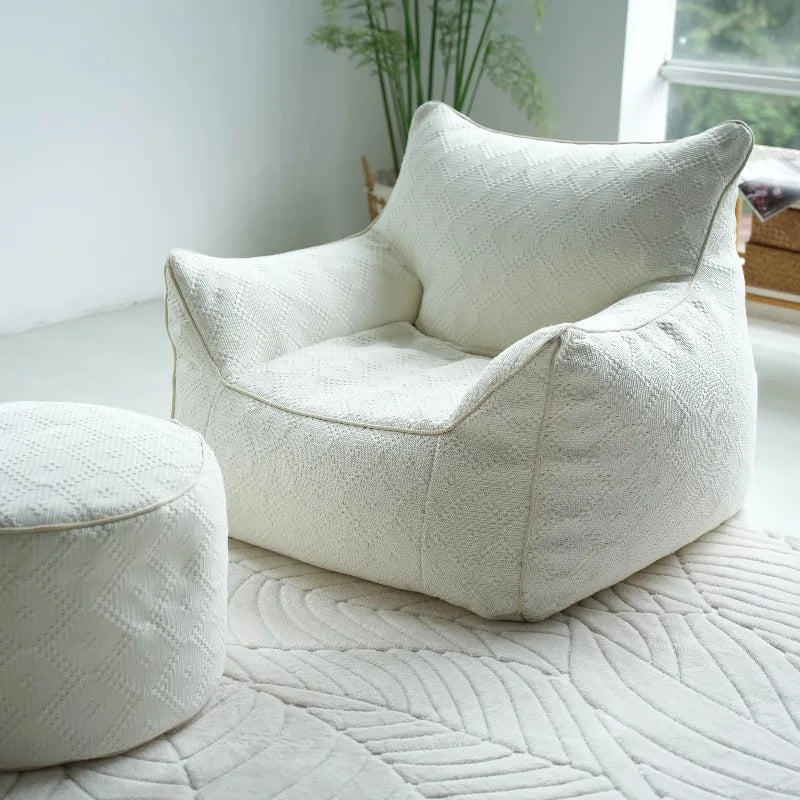 Minimalist Bean Bag Sofa Designer Soft Modern Lounge Seating For Cozy Living Rooms — Brown | KIMLUD