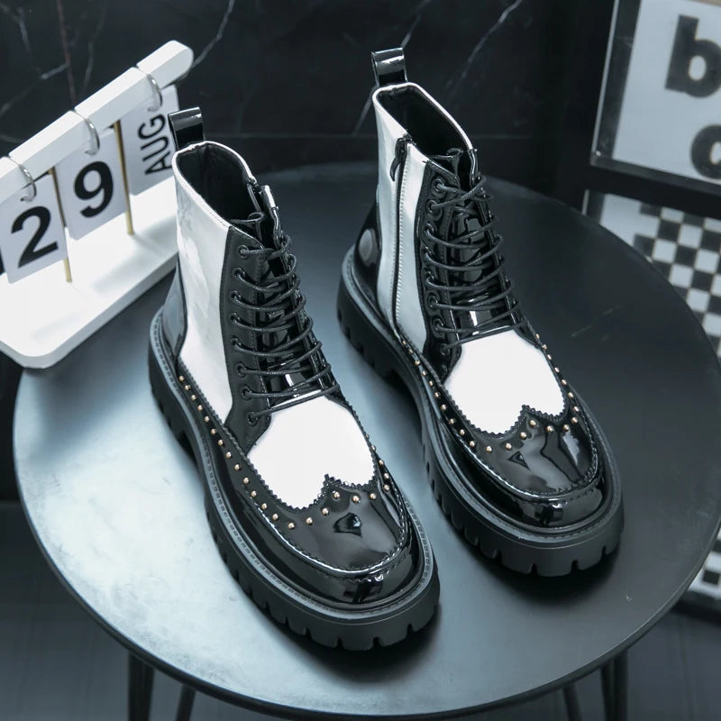 Men's Motorcycle Boots – Platform – Genuine Leather | KIMLUD