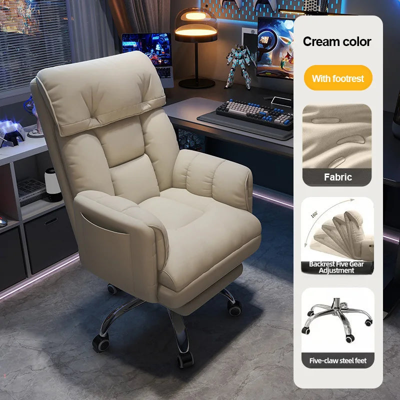 Ergonomic Computer Chair Home Office Recliner Sofa Boy Comfortable Sedentary Gaming Chair with Retractable Footrest For Relaxing