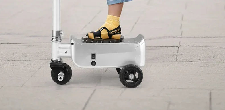 Electric Suitcase Scooter 20 Inch Front-Open — Silver | KIMLUD