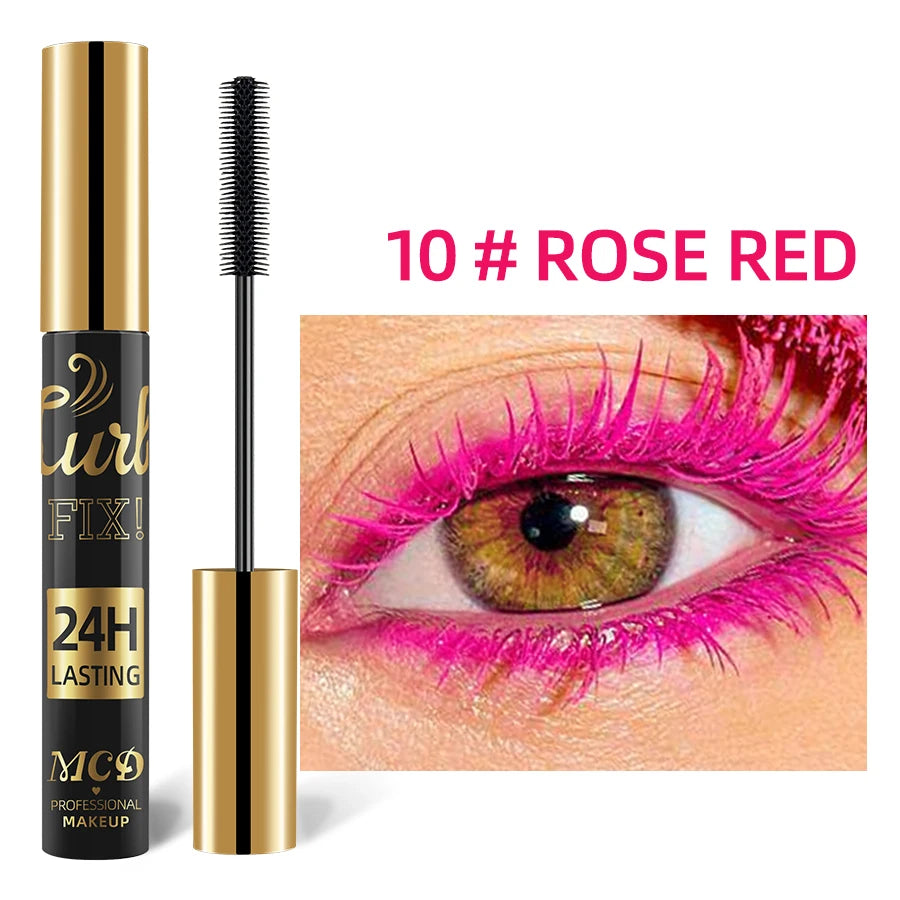 5D  Waterproof  Mascara Vibrant  9 Color-Lasting Curl Ink Formula -Eyeliner Extension  Blue Green Black Eye Makeup Cosmetic