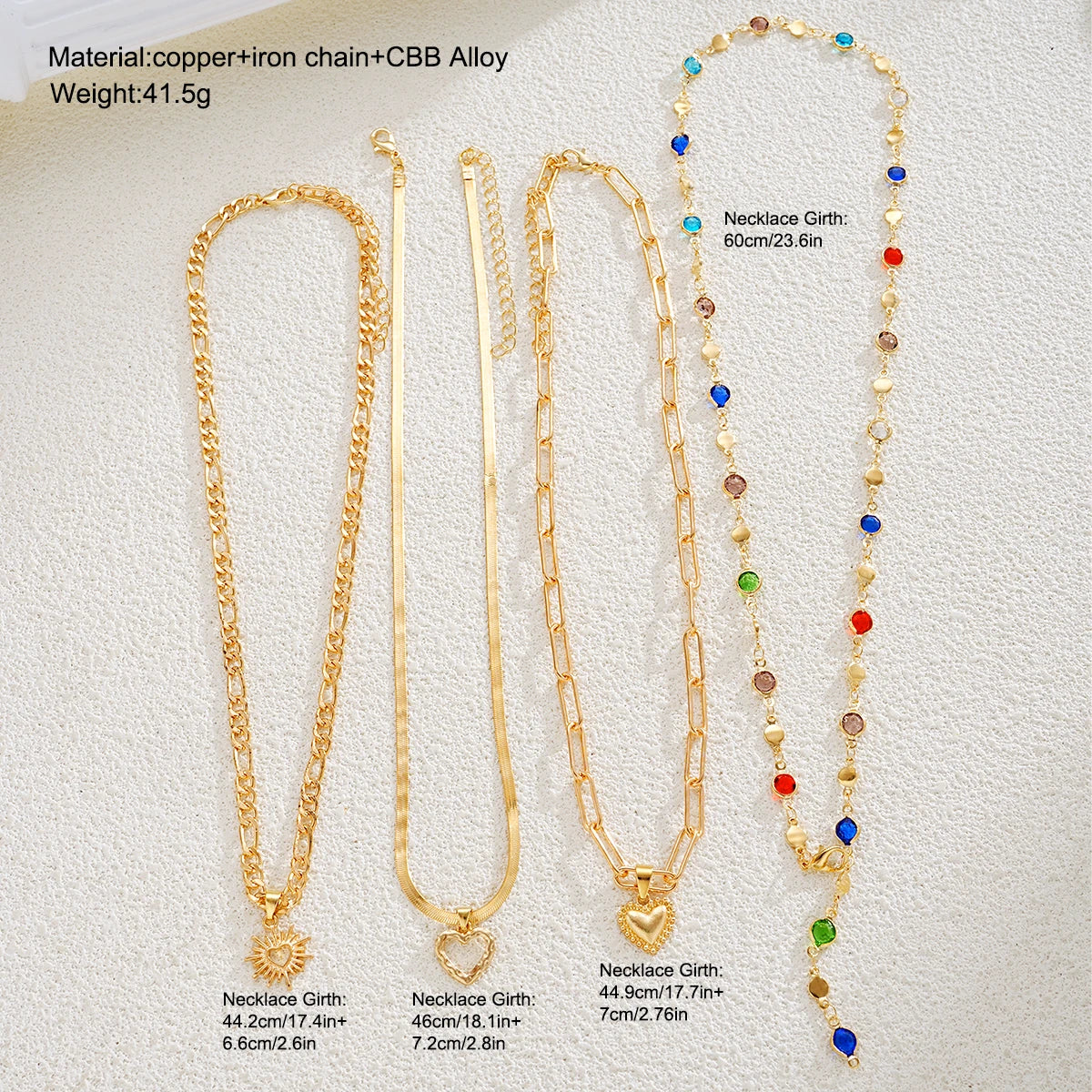4Pcs/Set Simple Jesus Cross Pendant Choker Necklace for Women Trendy Colorful Crystal Chain Christian Daily Wear Jewelry Gifts