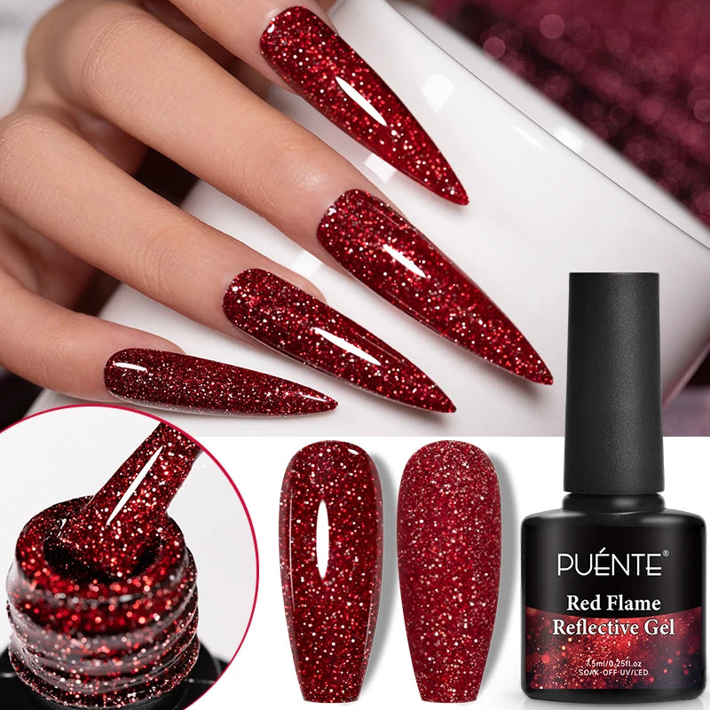 Reflective Glitter Gel Nail Polish Multidimensional Holographic Sparkle, UV-Curable Finish — Pink Lilac | KIMLUD