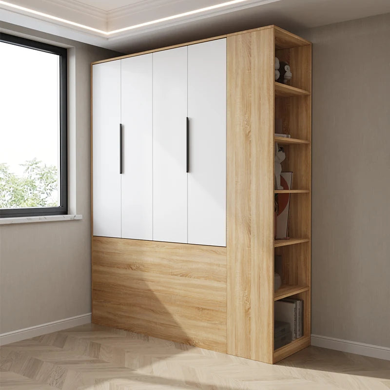 Stainless Steel Tatami Compact High Box — Natural Wood and White | KIMLUD