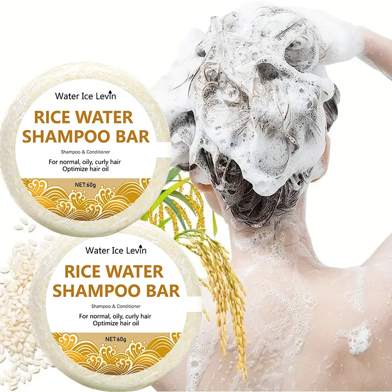 Rice Water Shampoo Bar Oil Free Conditioning With Protein Nourishing Anti-Loss Hair Growth — Ivory | KIMLUD