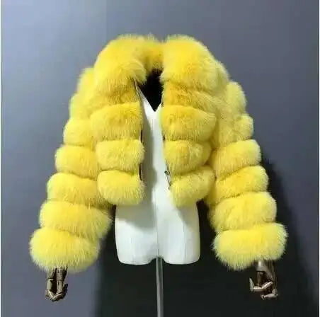 DEAT Fashion Women's Faux Fur Coat Lapel Zipper Long Sleeves Loose Thick Imitation  Fur Short Jacket Winter New 7AB6103