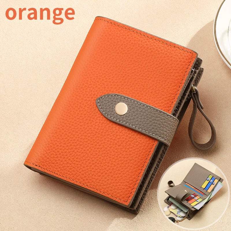 Wallet – Retro Clamshell Design – Genuine Cow Leather | KIMLUD