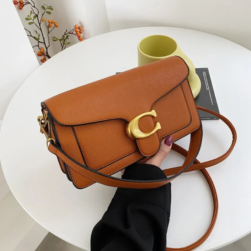 PU Leather Caviar-Grain Square Bag Crossbody — Black | KIMLUD