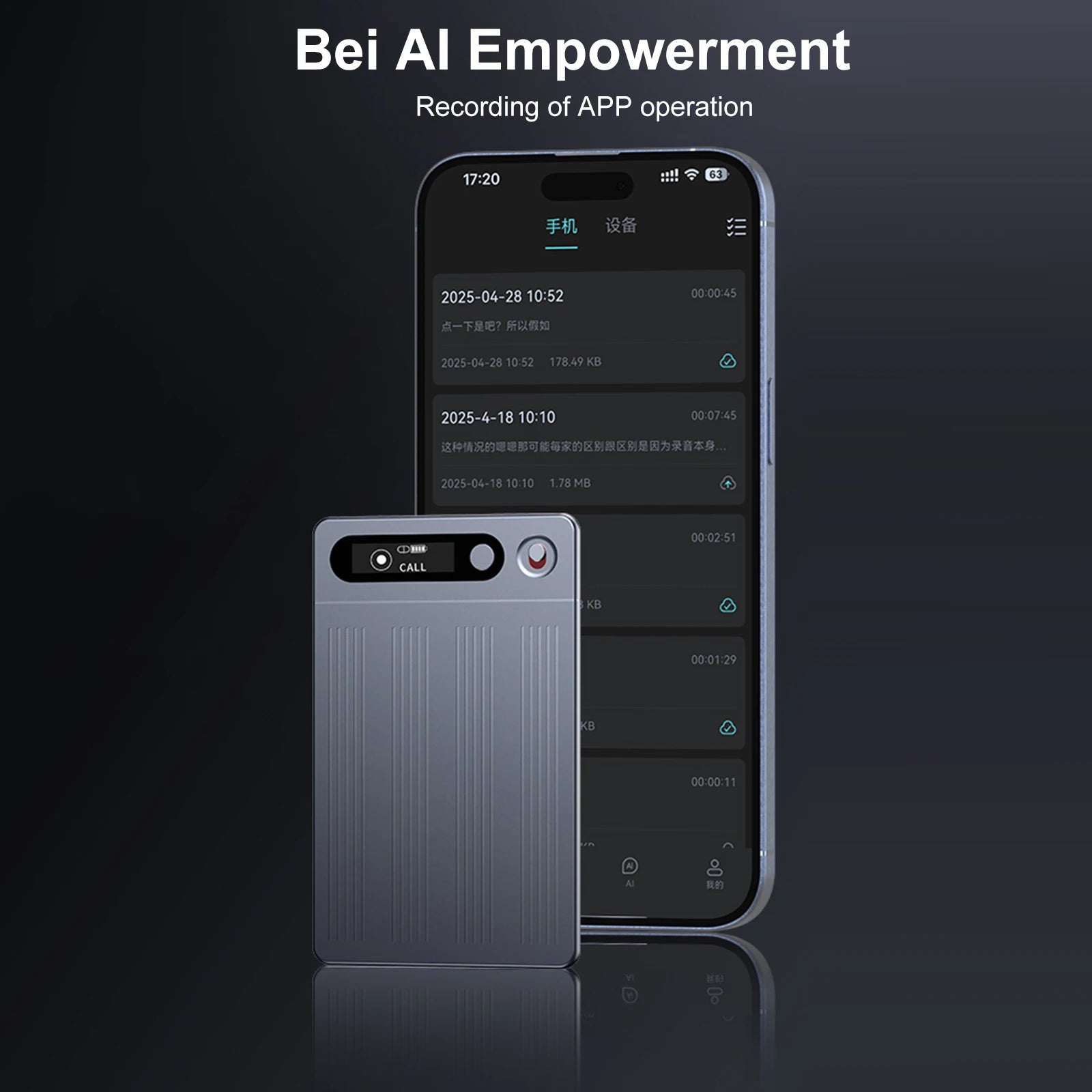 KIMLUD, 64G AI Voice Recorder Portable AI Notetaking Device with Case Transcribe & Summarize Audio Recorder Language Translation Device, KIMLUD Womens Clothes