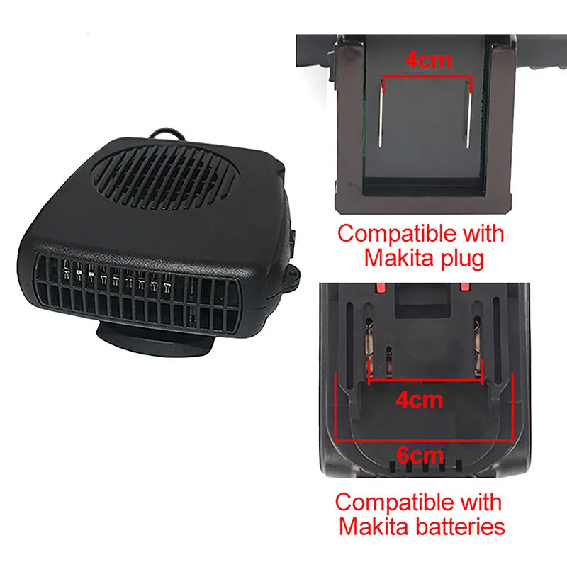 150W Car Electrical Heater For Makita Batteries (No Battery) USB Connection Power Heating Winter Fast Heating Defroster Defogger
