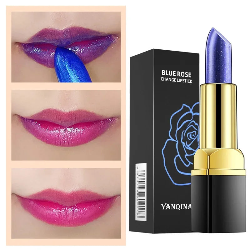 YANQINA Blue Temperature Color Changing Lipstick Waterproof Long-Lasting Non-Fading Non-Transfer Moisturizing Lip Stain Tinted