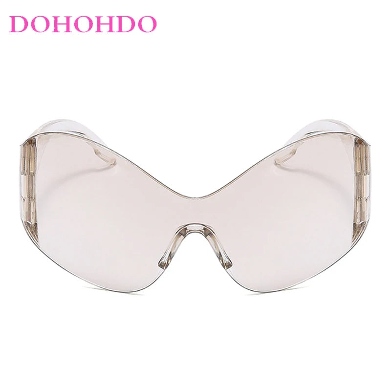 Sunglasses Oversized Punk Plastic Frame — Black | KIMLUD