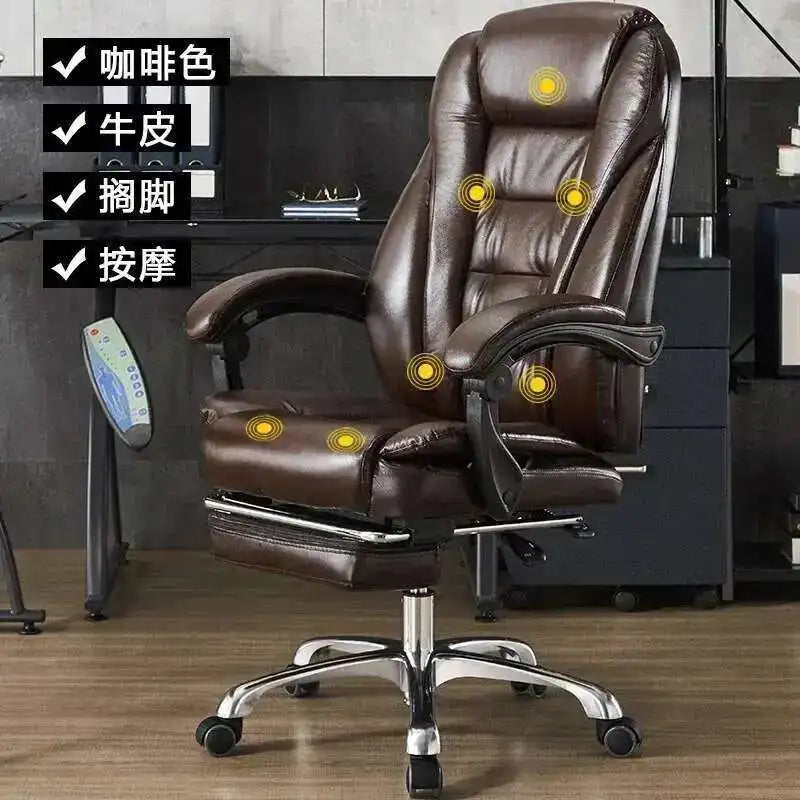 Executive Seat Office Chair Leather Study Wheels Modern Hand Relax Armchairs Library Fashion Cadeira Presidente Office Furniture