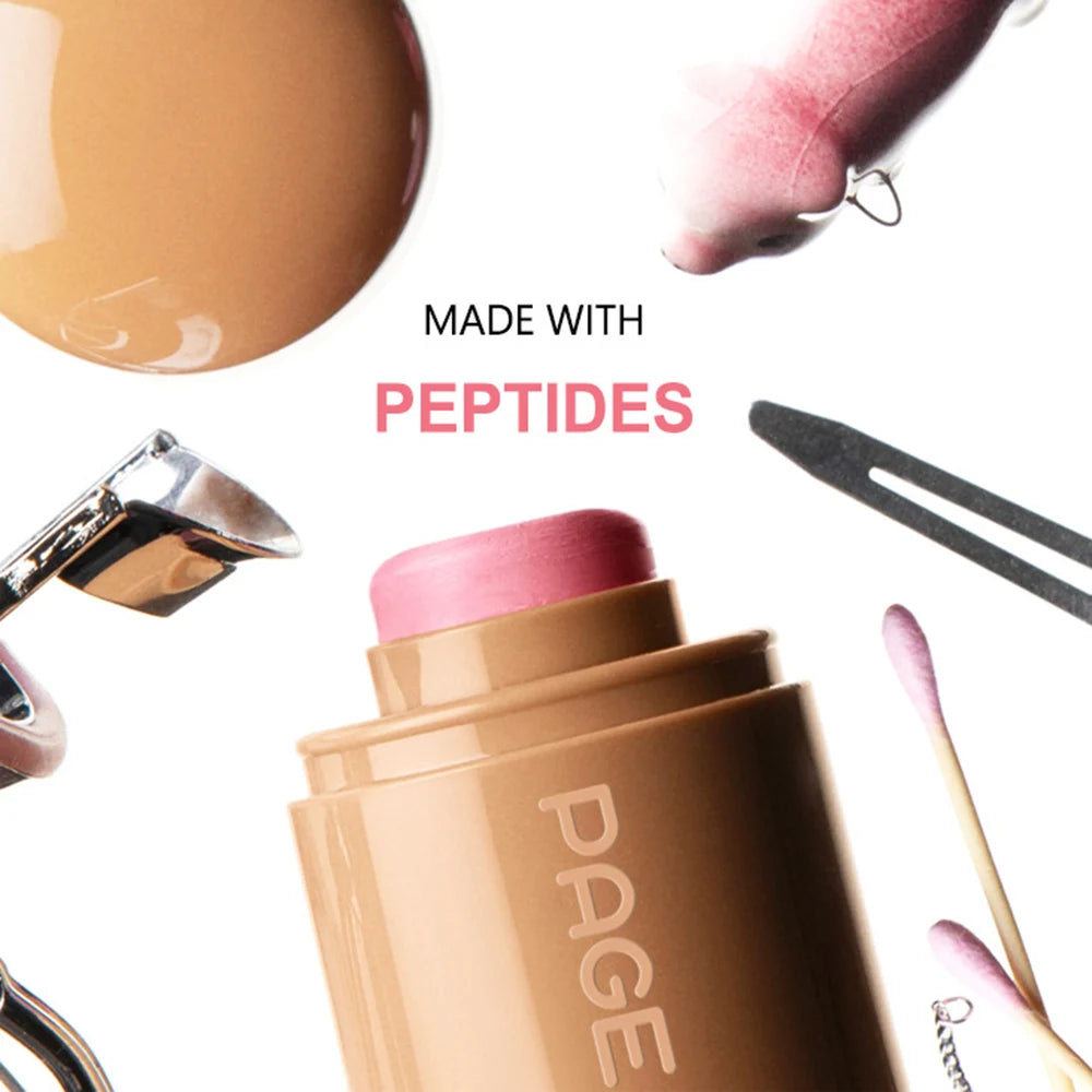 PAGE VINE Pocket Blush Stick Multi-Functional 6 Colors Lip & Cheek Highlighter Waterproof Natural Glow Balm