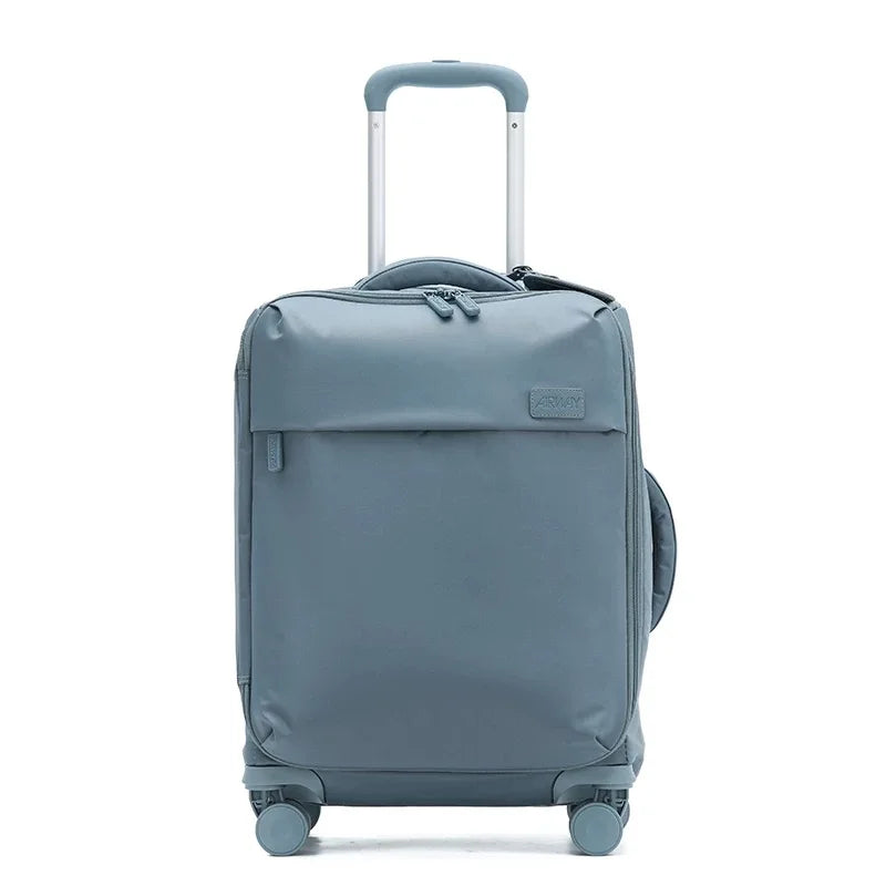 Oxford Cloth Luggage Case With Swivel Wheels — Black | KIMLUD